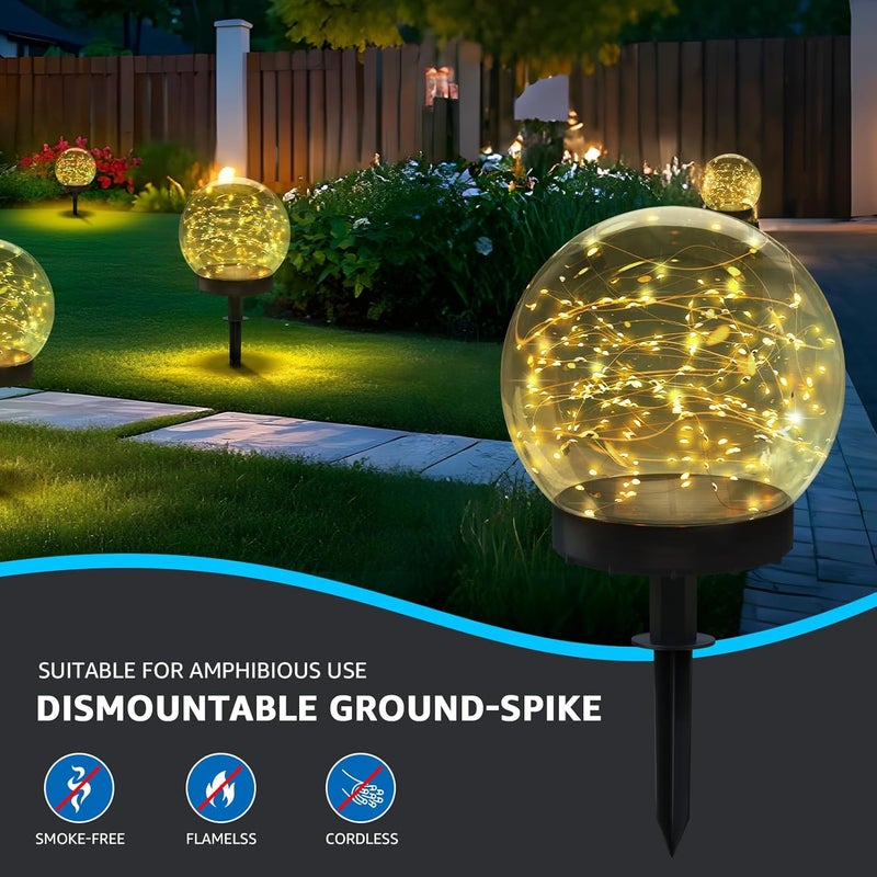 UUFFOO 2-Pack 7.4x7.4 Solar Floating Pool Lights Ball Solar Powered LED Flickering That Float Globe Lights Water-Resistant IP66 for Swimming Pool Decor Pond Garden Party - Image 5
